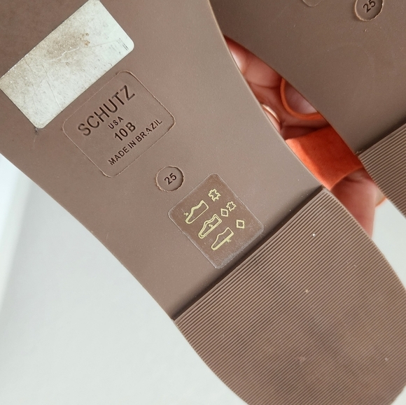 Schutz Orange Suede Wrap Around Ankle Flat Sandals Boho Chic Comfort Summer 10 - Picture 9 of 9